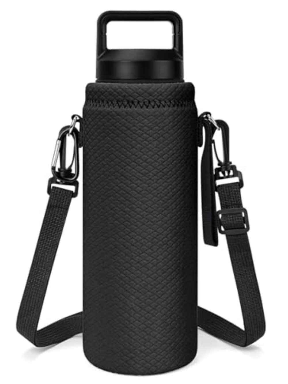 Neoprene Water Bottle Carrier Sling Bag with Shoulder Strap for 26oz Bottles